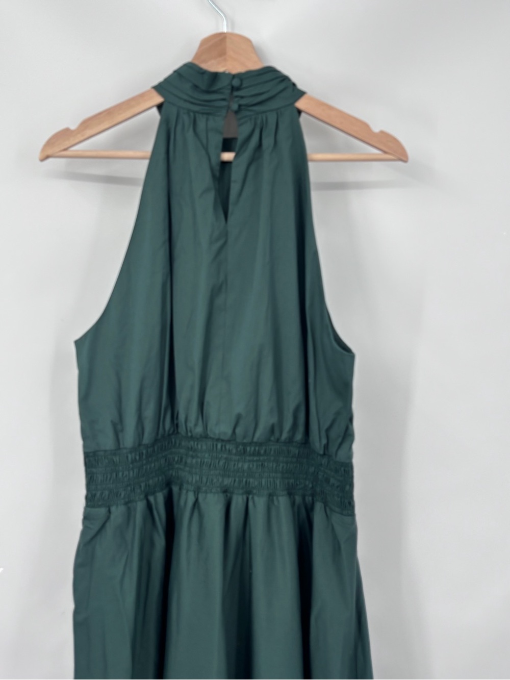 NWT Veronica Beard Kinny Halter Midi hasDress in Forest Green Sz 12 smocked - Picture 7 of 11